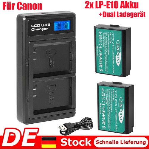 1600mah e10 akku - 2x, lp-e10
